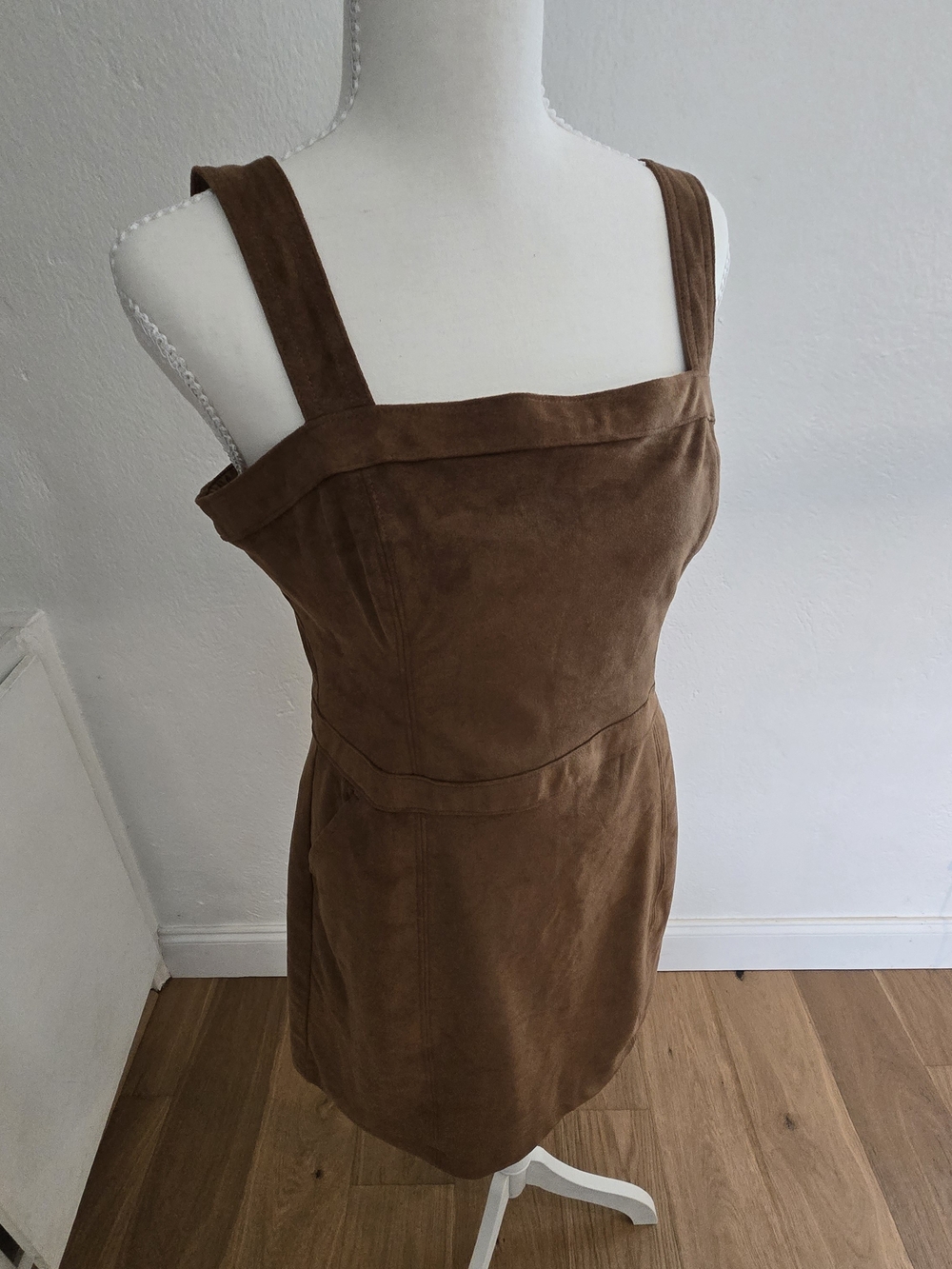 Abercrombie & Fitch Brown Suede Square-Neck Mini Dress M